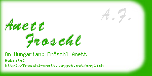 anett froschl business card